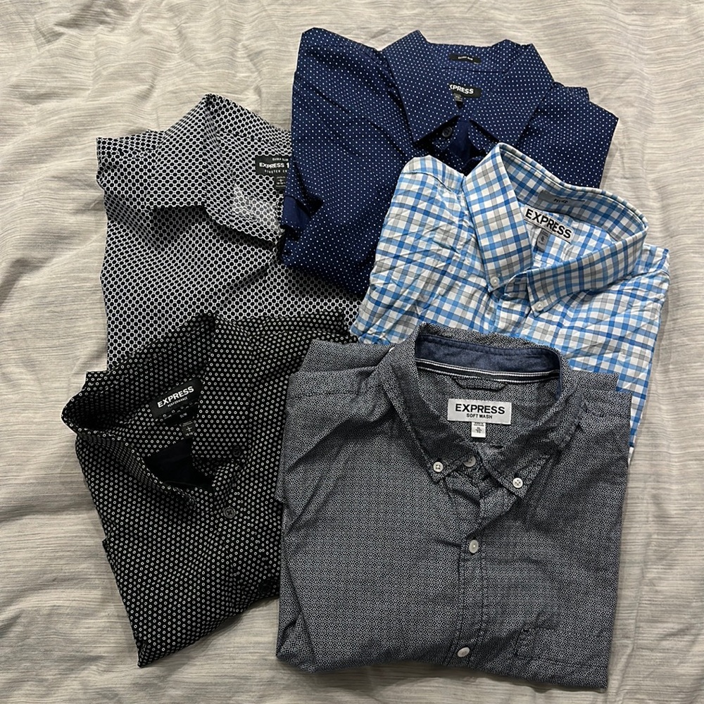 EXPRESS button down men shirt BUNDLE OF 5 for one price !